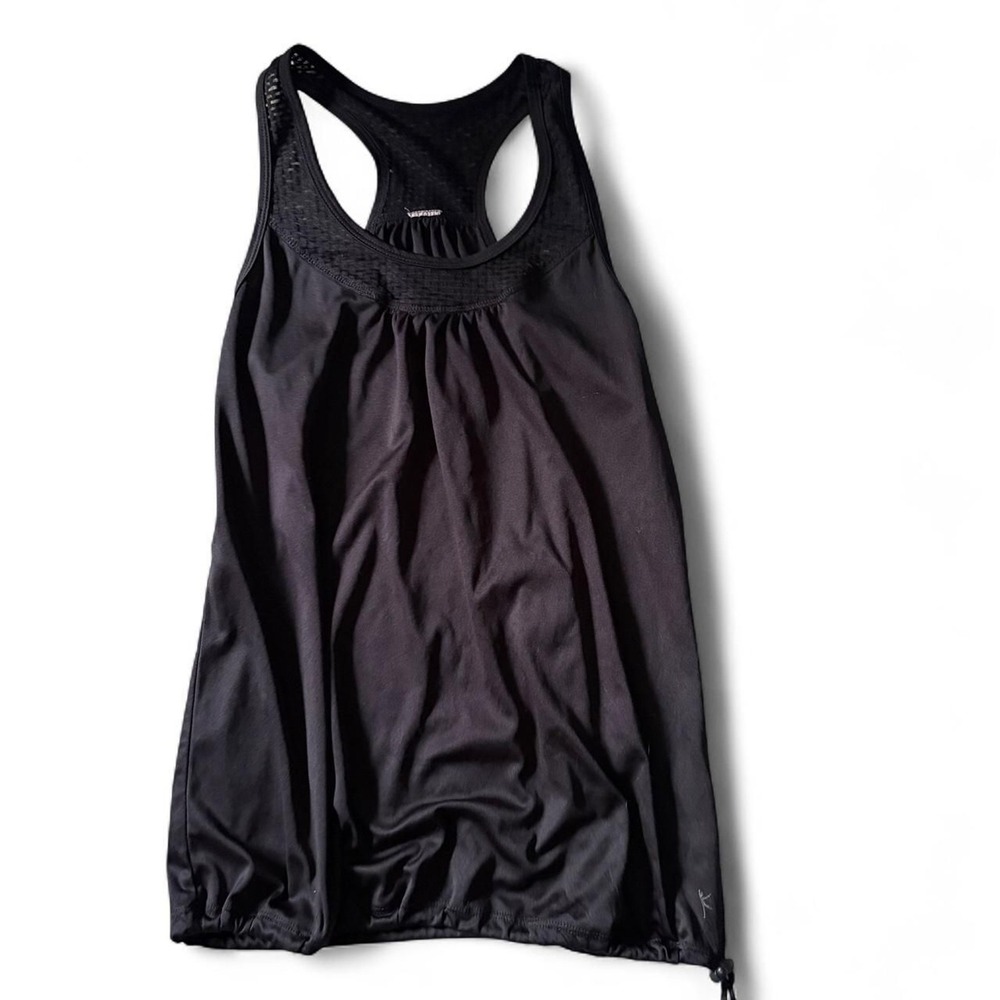 Danskin Now Womens Black Activewear Tank Top Built In Bra Y2K Racerback Small